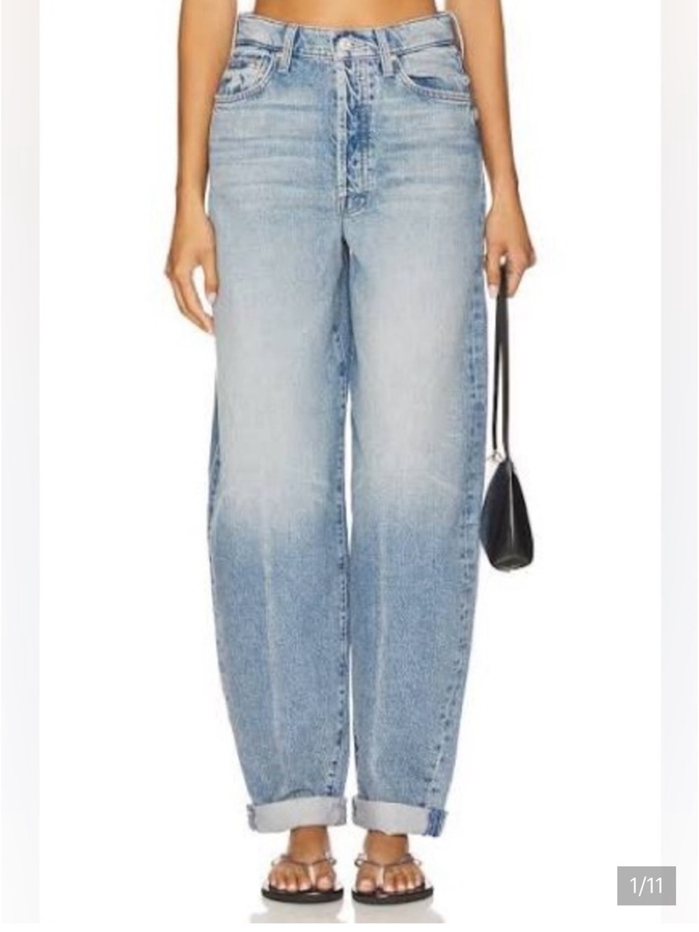 NWT MOTHER Jeans - The Fangirl Button Skimp Cuff in Blinded By The Light - 25